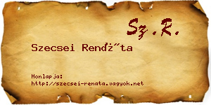 Szecsei Renáta névjegykártya