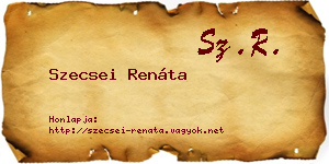 Szecsei Renáta névjegykártya